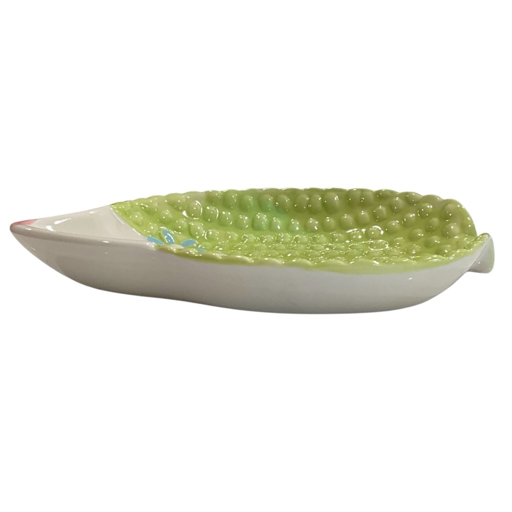 VTG Pier 1 Hedgehog Dish Spoon Rest Ceramic Lime Green Discontinued Kitschy Cute - Picture 5 of 7